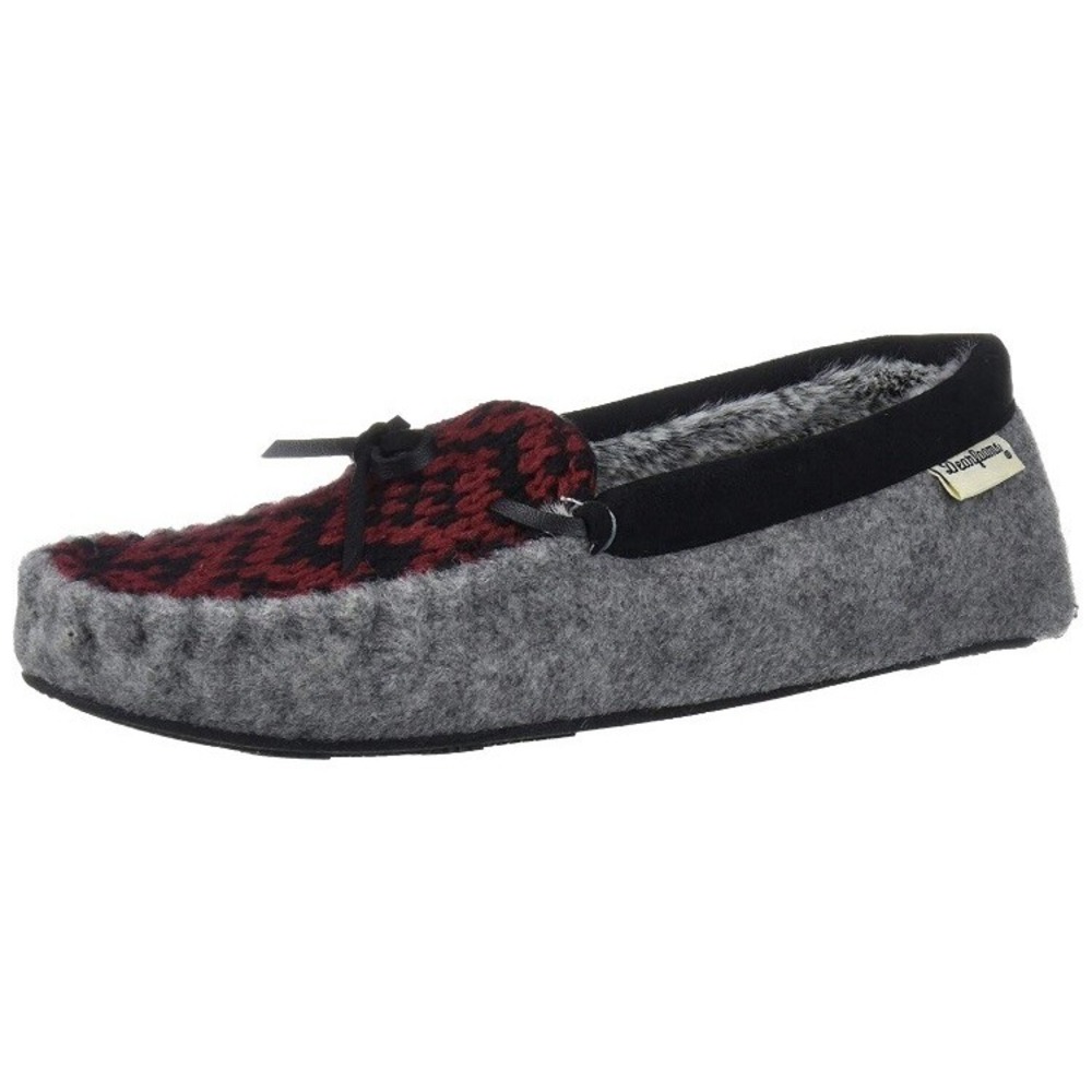 Women's‎ Slippers Sz 5-6 Dearfoams Felted Microwool and Fairisle Knit Moccasin